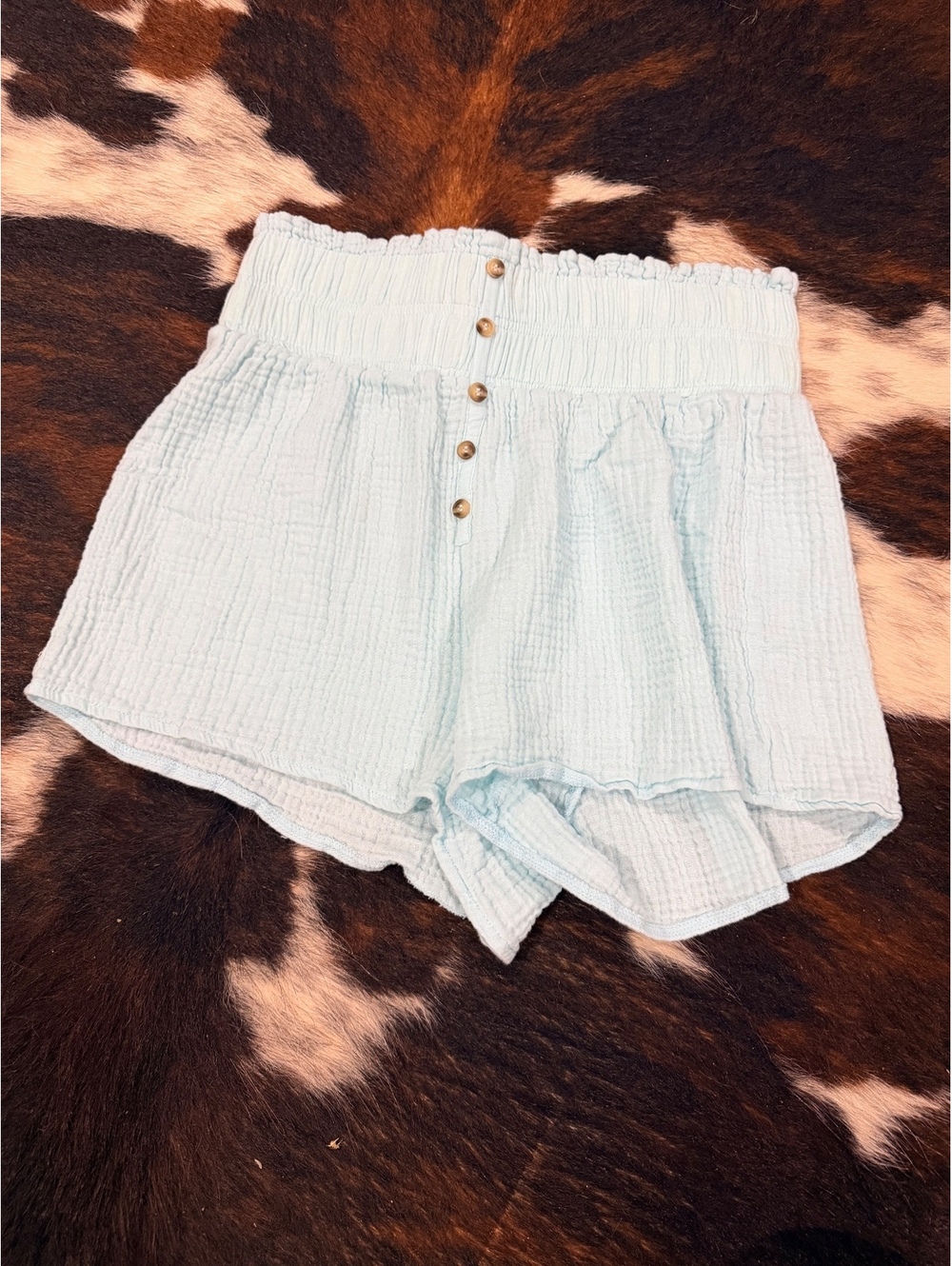 Simply Southern Light Blue High Waist Shorts S/M